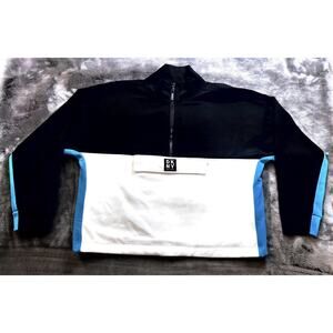DKNY Sport Women's Colorblock Pullover Zip Sweatshirt XXL Black White Blue